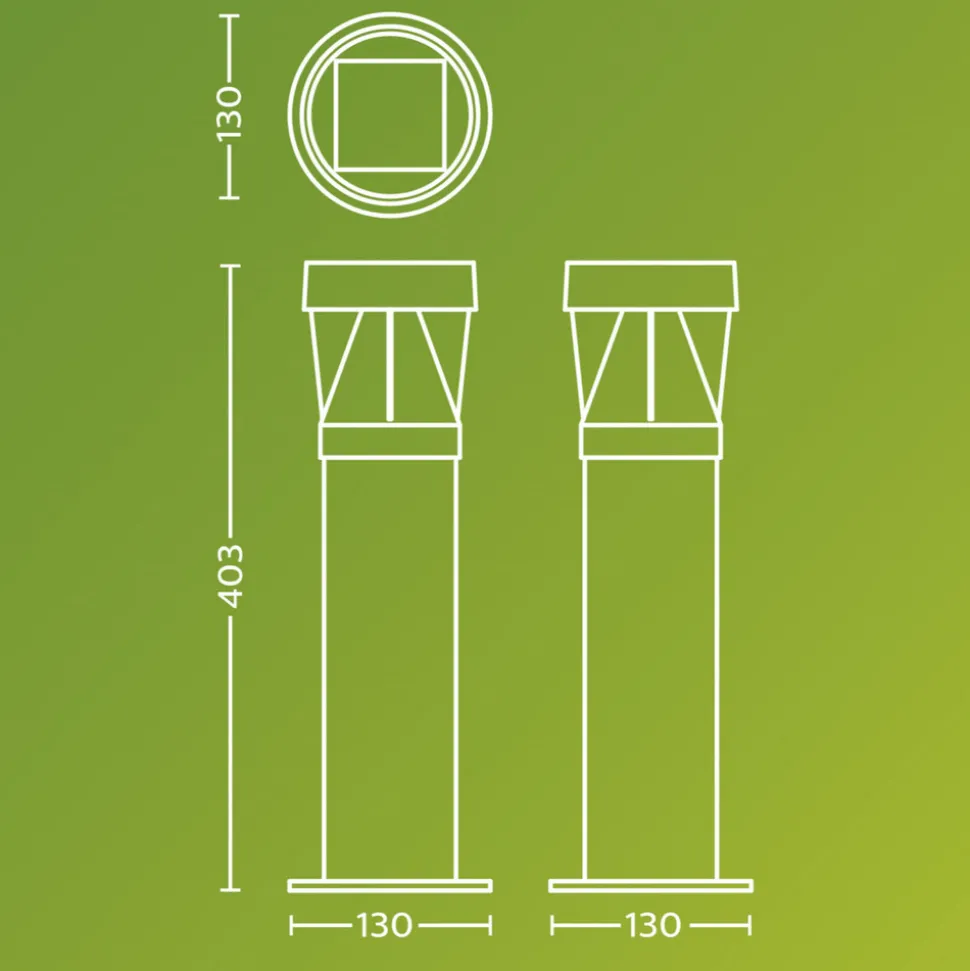 Philips LED-sokkellampe Avery, svart, IP44