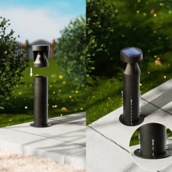 Philips LED-sokkellampe Avery, svart, IP44