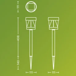 Philips LED-solcellelampe Avery, jordspyd, svart, IP44