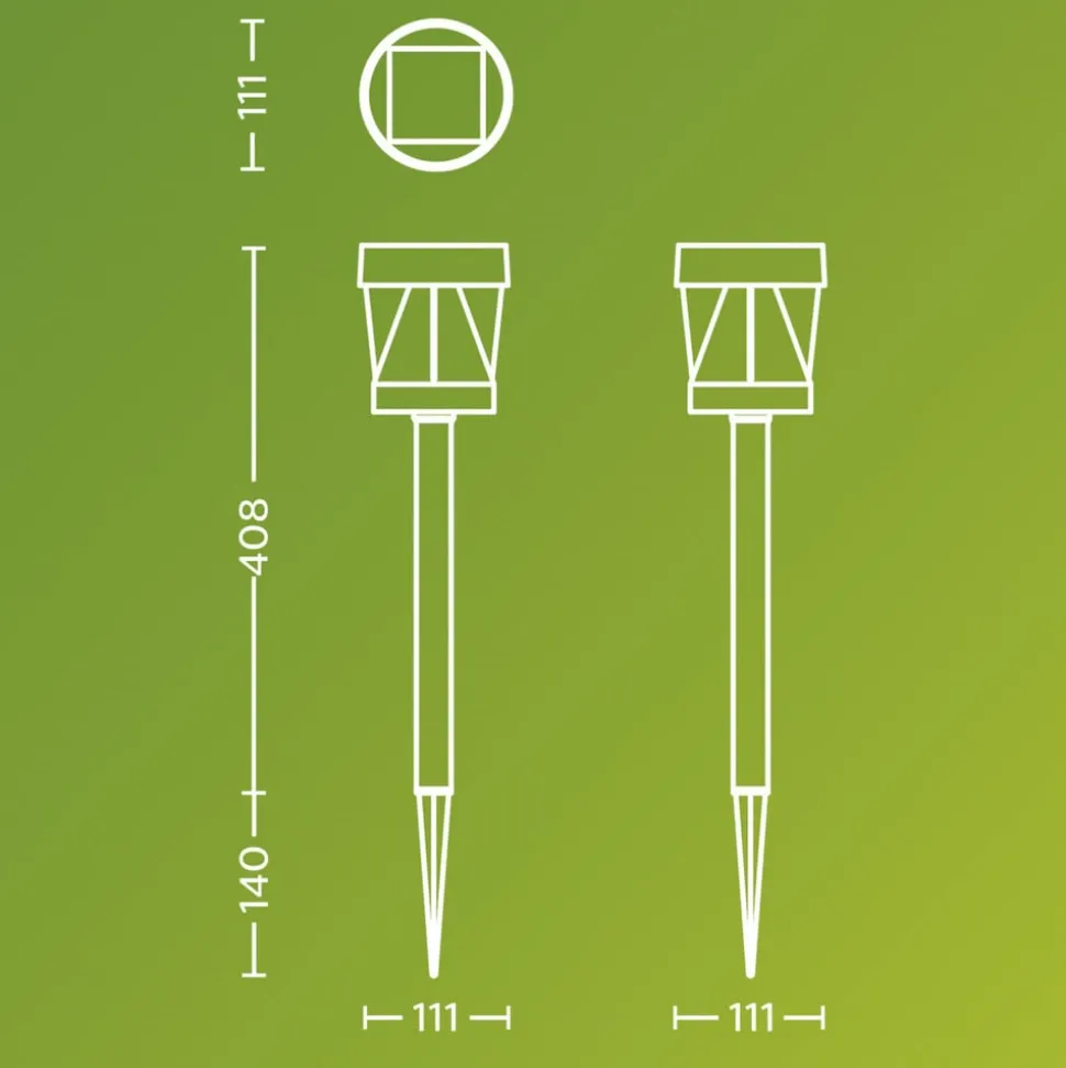 Philips LED-solcellelampe Avery, jordspyd, svart, IP44