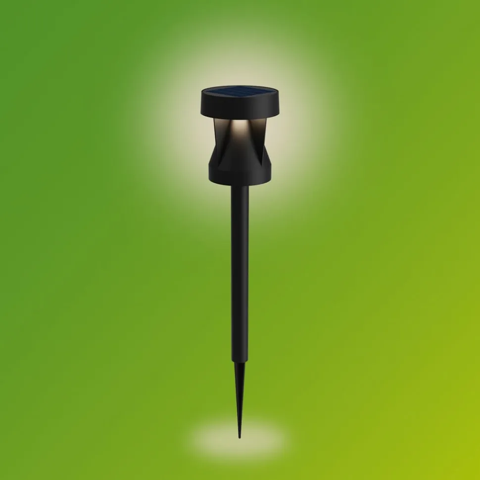 Philips LED-solcellelampe Avery, jordspyd, svart, IP44