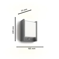 Philips LED-vegglampe Arbour UE, sensor, 2 700 K