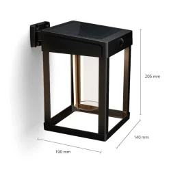 Philips LED-vegglampe Camill svart/klar, 14 x 14 cm