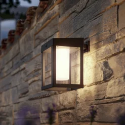 Philips LED-vegglampe Camill, svart/hvit, 14 x 14 cm