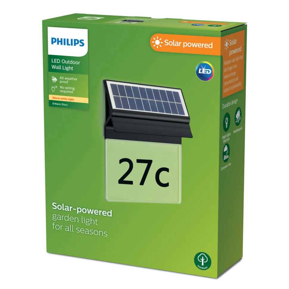 Philips LED-vegglampe med solcellebelysning Enkara