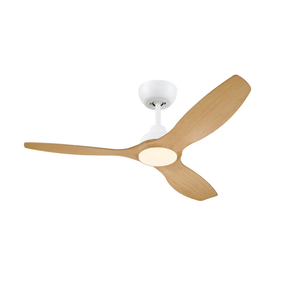 Philips LED-vifte Olas, Ø 132 cm, brun/hvit, stillegående