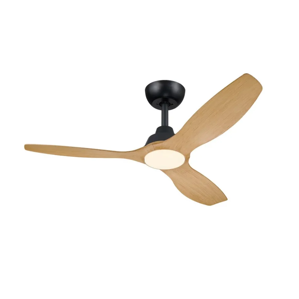 Philips LED-vifte Olas, Ø 132 cm, brun/svart, stillegående