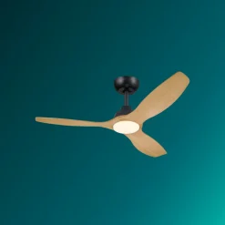 Philips LED-vifte Olas, Ø 132 cm, brun/svart, stillegående