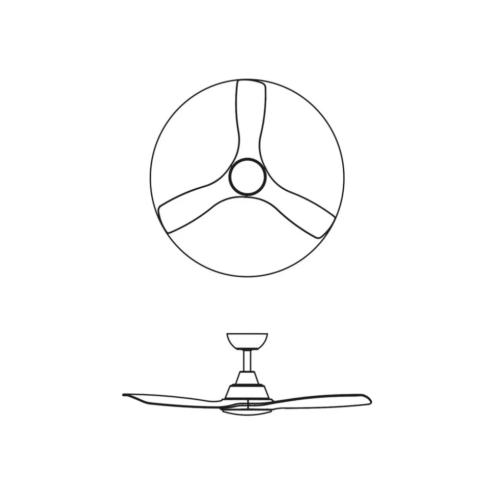 Philips LED-vifte Olas, Ø 132 cm, brun/svart, stillegående