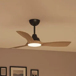 Philips LED-vifte Olas, Ø 106 cm, brun/svart, stillegående