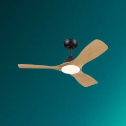 Philips LED-vifte Olas, Ø 106 cm, brun/svart, stillegående