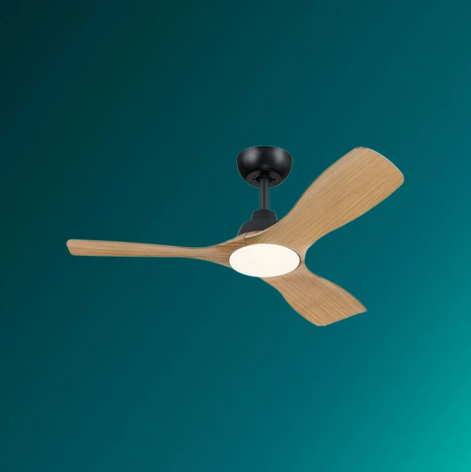 Philips LED-vifte Olas, Ø 106 cm, brun/svart, stillegående