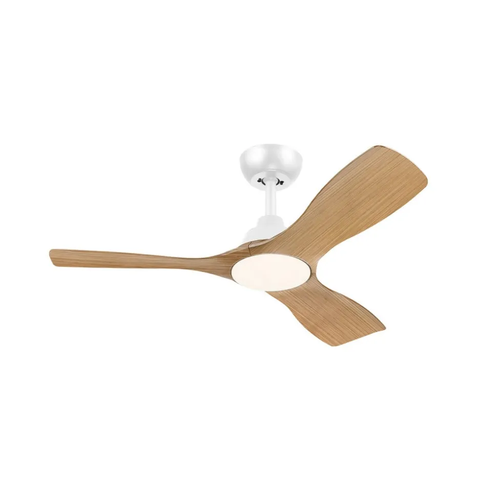 Philips LED-vifte Olas, Ø 106 cm, brun/hvit, stillegående