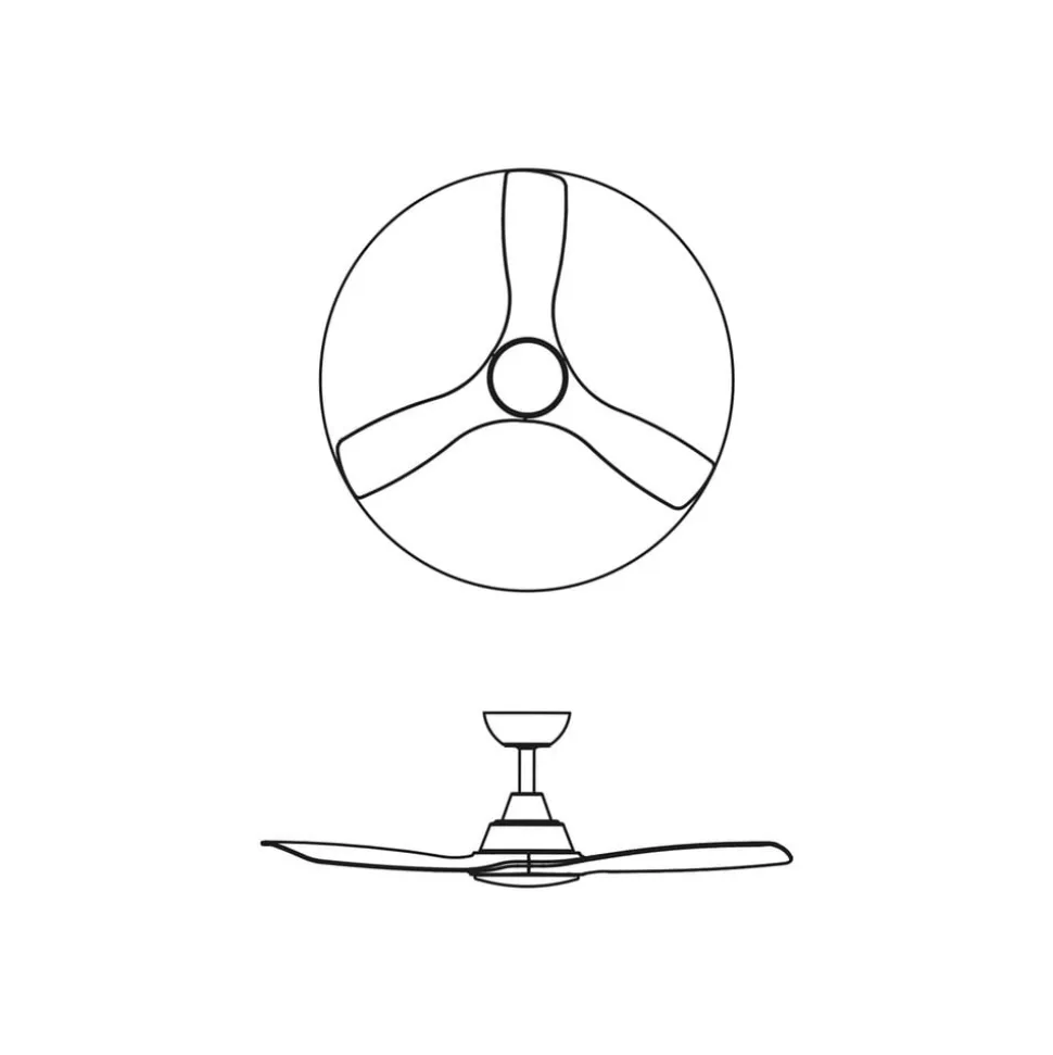 Philips LED-vifte Olas, Ø 106 cm, brun/hvit, stillegående