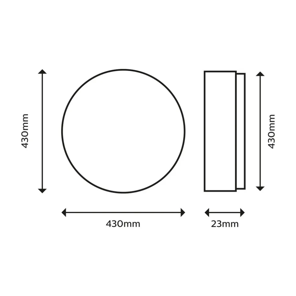Philips SuperSlim taklampe 2 700K Ø42cm hvit