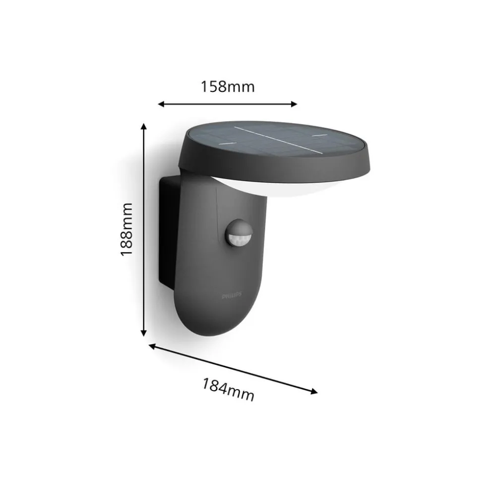 Philips Tyla ute solcellevegglampe sensor A-label