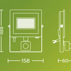 Philips utendørs LED-spot Lois UE Sensor, 14 W, 3000 K IP65