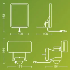 Philips utendørs LED-spot Tylus, hvit, 5000 K, sensor