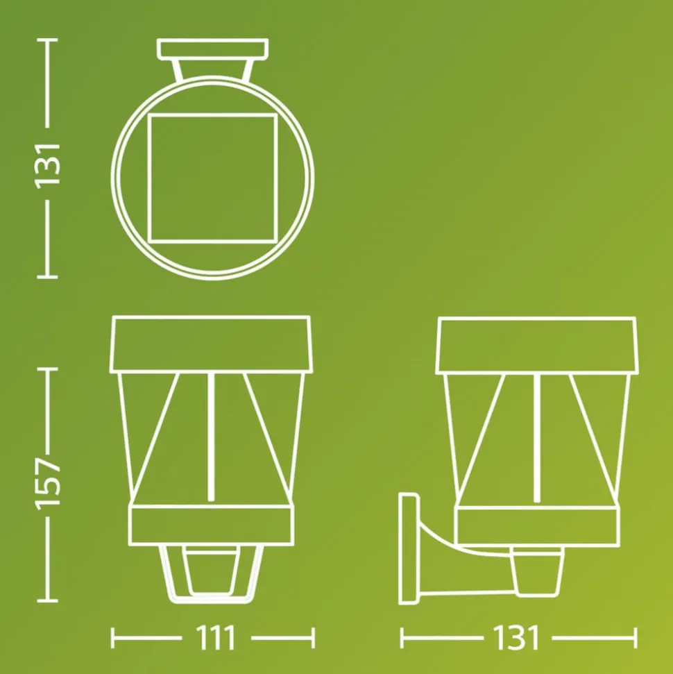 Philips utendørs LED-vegglampe Avery, svart, IP44