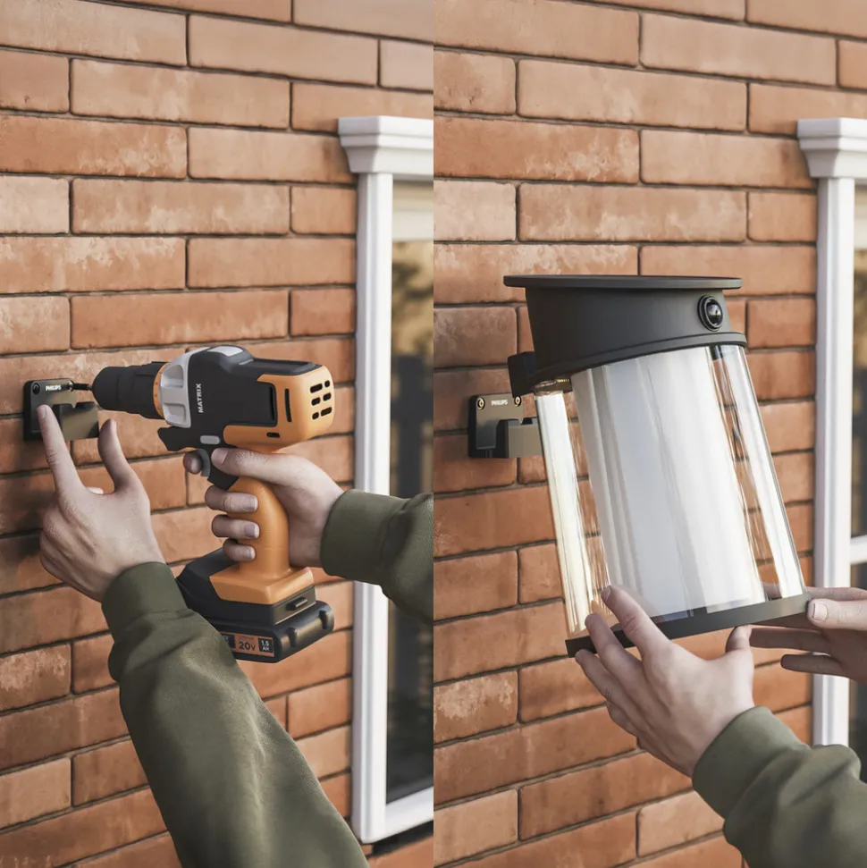 Philips utendørs LED-vegglampe Juda UE, sensor, IP44