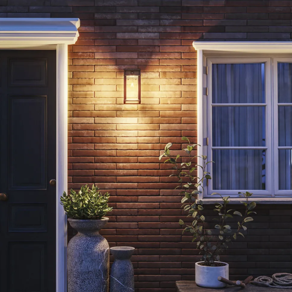 Philips utendørs LED-vegglampe Geri UE Sensor, kantet, IP44