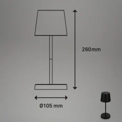 Piha LED-bordlampe med oppladbart batteri, svart