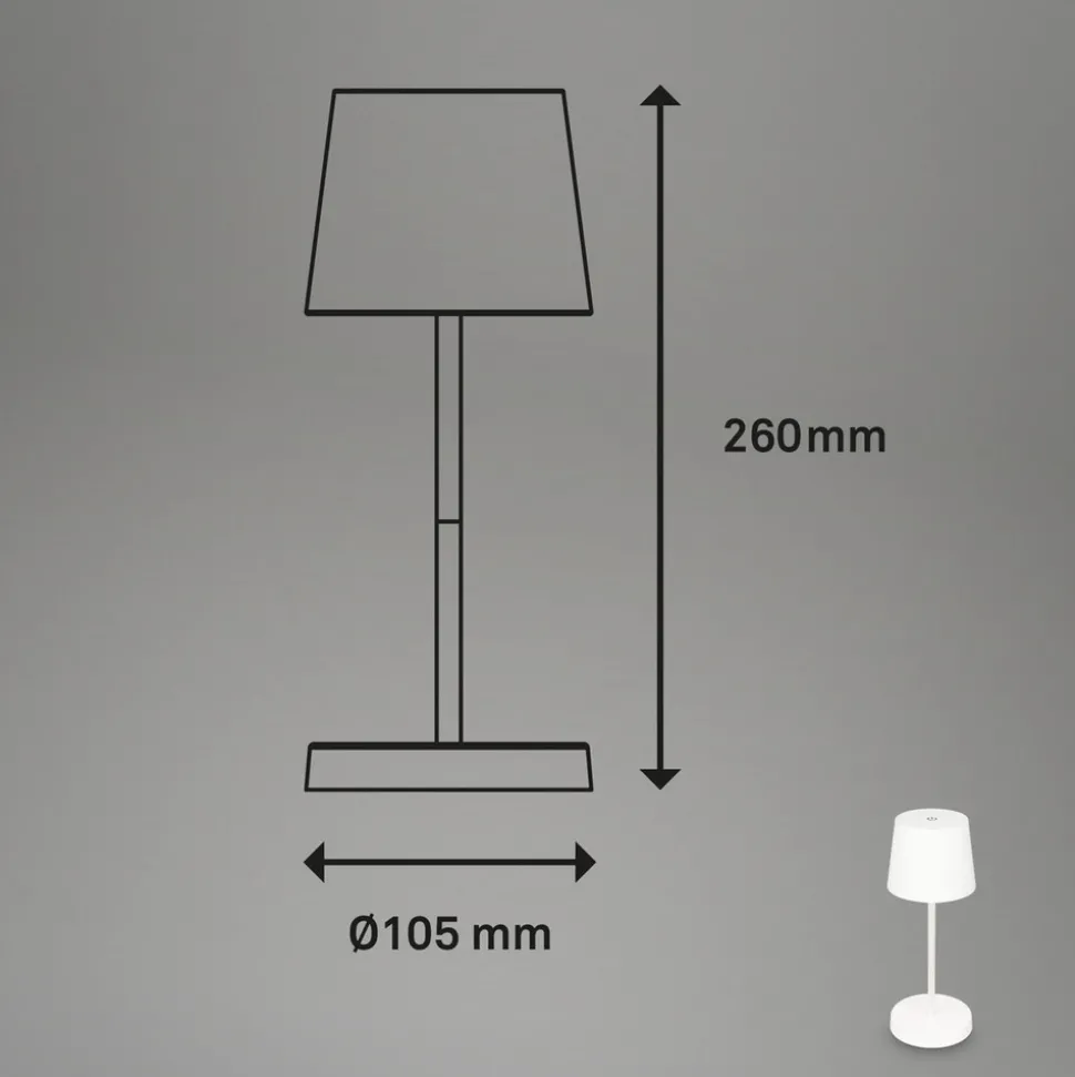 Piha LED-bordlampe med oppladbart batteri, hvit