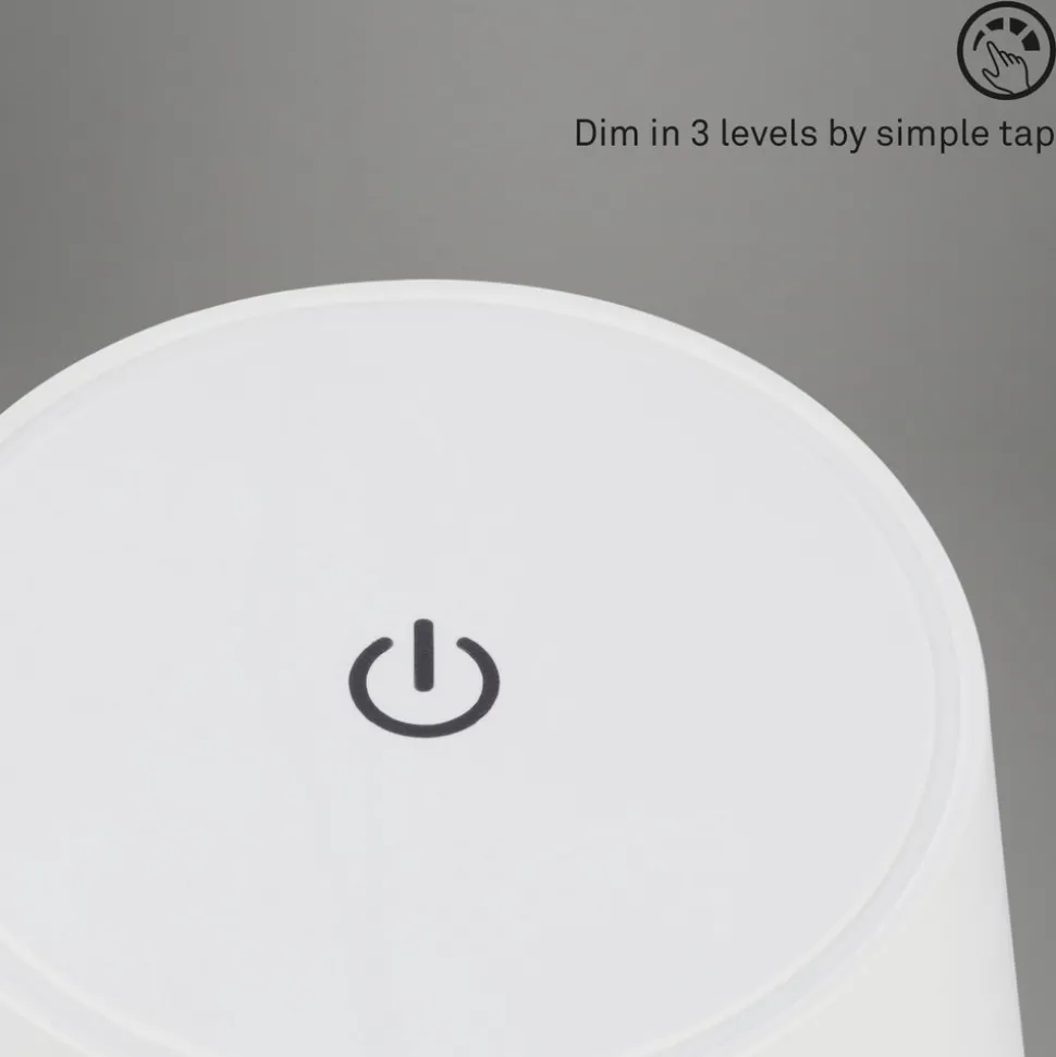 Piha LED-bordlampe med oppladbart batteri, hvit