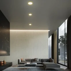 Plat LED innfelt spot, hvit, Ø 10 cm, 3 000K