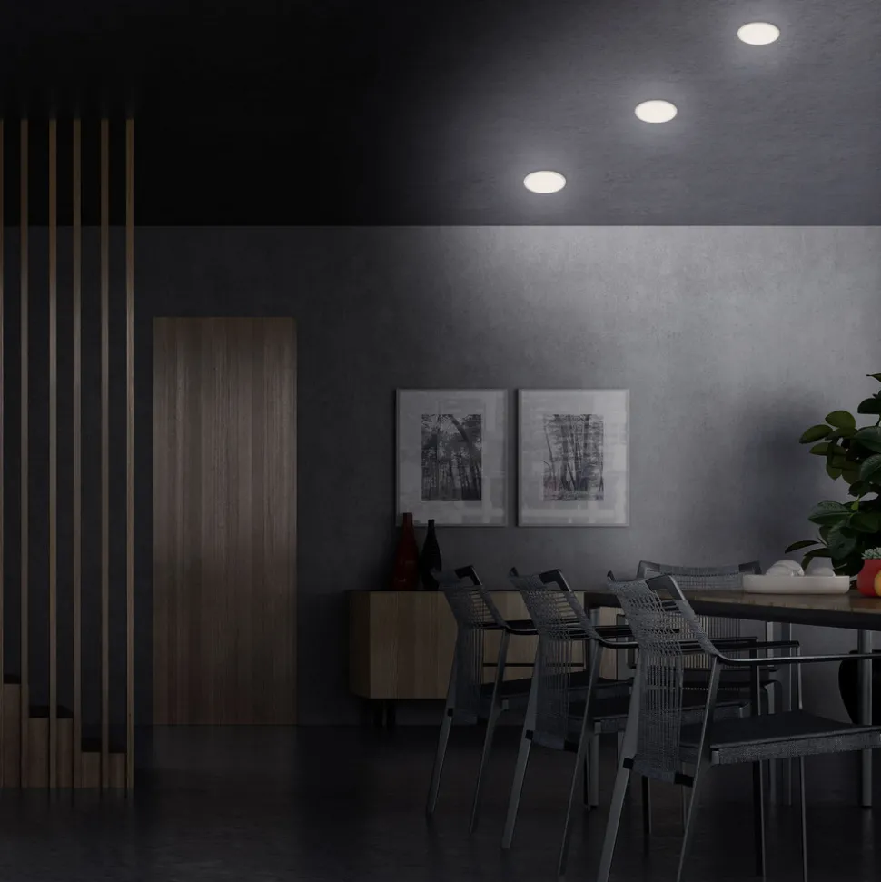 Plat LED innfelt spot, hvit, Ø 10 cm, 4 000K