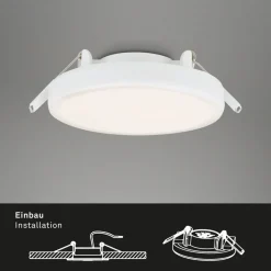 Plat LED innfelt spot, hvit, Ø 10 cm, 4 000K