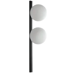 Pluto vegglampe, 2 lyskilder, svart/hvit, bryter