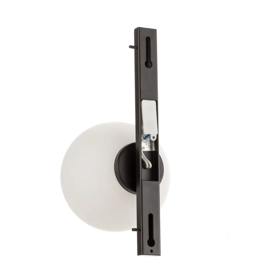 Pluto vegglampe, 1 lyskilde, svart/hvit, bryter