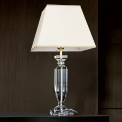 Pokal bordlampe med krystall gull/krem