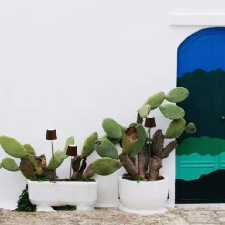 Poldina LED-lampe med jordspyd og batteri, corten