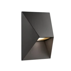 Pontio 15 utendørs vegglampe, bredde 15 cm, svart