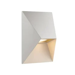 Pontio 15 utendørs vegglampe, bredde 15 cm, hvit