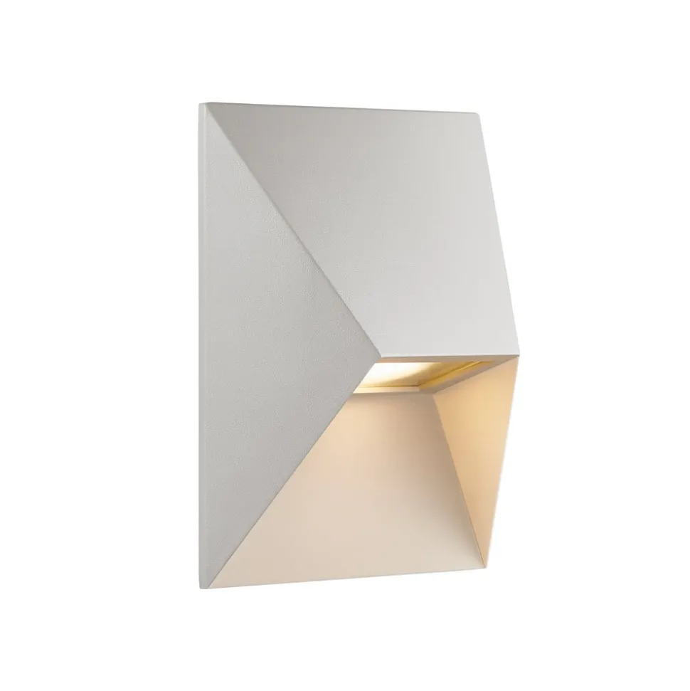 Pontio 15 utendørs vegglampe, bredde 15 cm, hvit