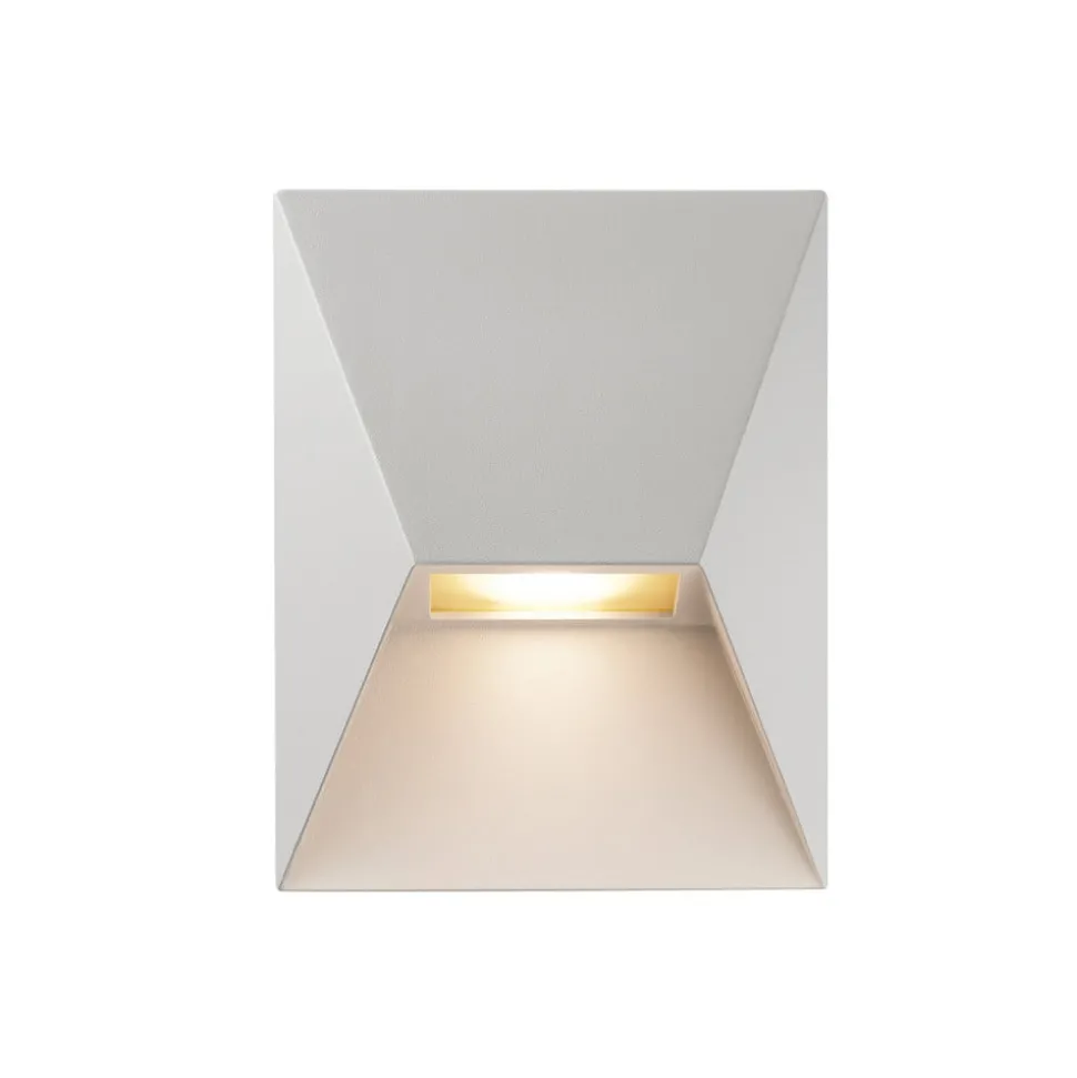 Pontio 15 utendørs vegglampe, bredde 15 cm, hvit