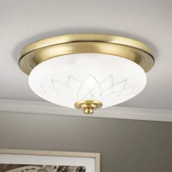 Porto taklampe, Ø 26 cm, bronsefarget, glass, E27