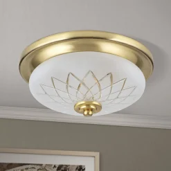 Porto taklampe, Ø 26 cm, bronsefarget, glass, E27