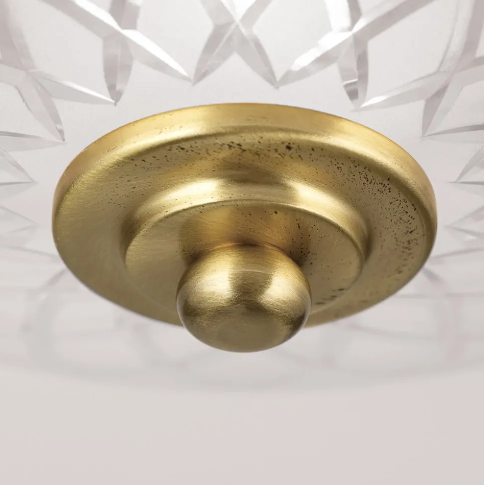 Porto taklampe, Ø 26 cm, bronsefarget, glass, E27