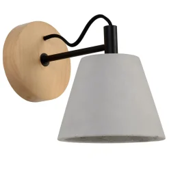 Possio - Vegglampe med skjerm i betong og treverk
