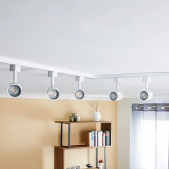 Prios 1 lyskilde skinnesystem Jorell, hvit, 5 lyskilder, GU10