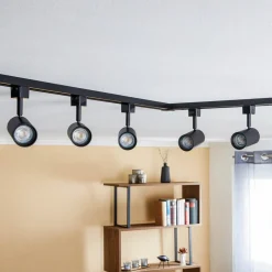Prios 1 lyskilde skinnesystem Jorell, svart, 5 lyskilder, GU10