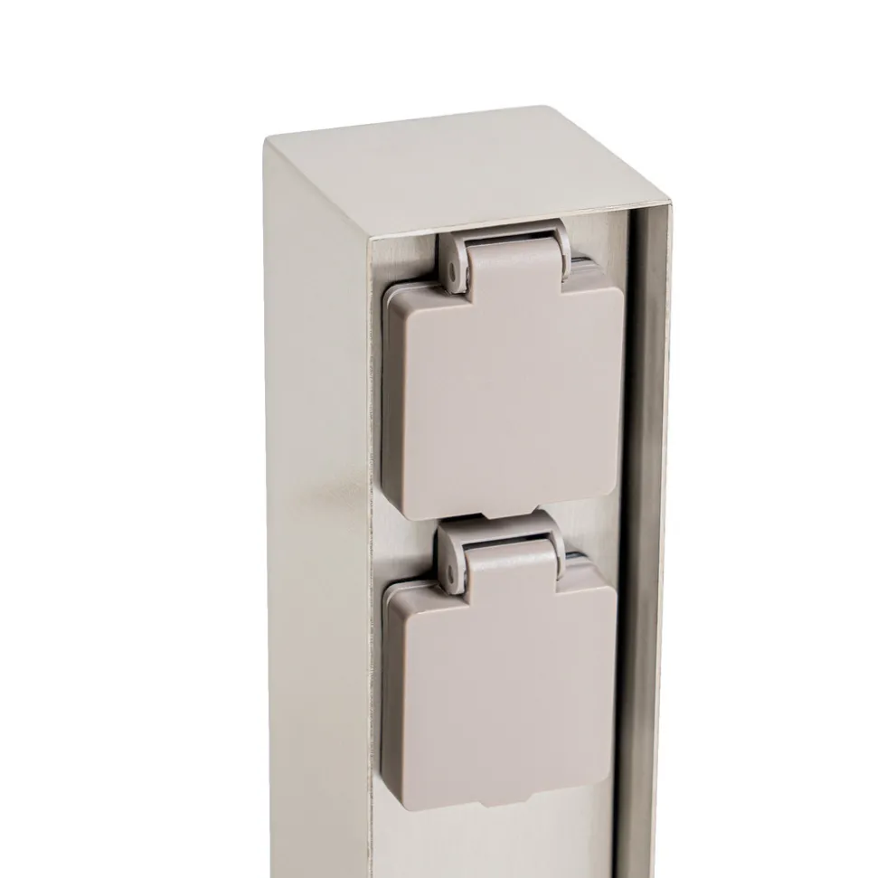 Prios Foranda energisøyle, 2 stikkontakter i stål