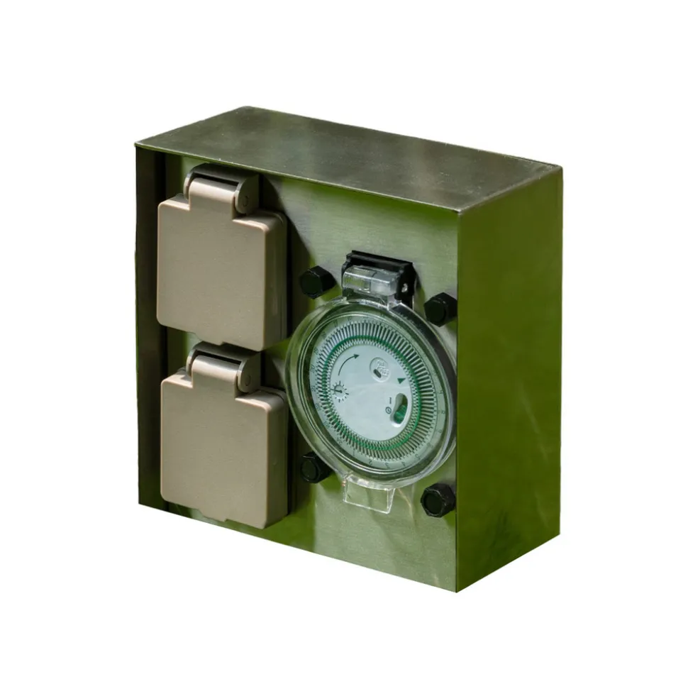 Prios Foranda strømkolonne 2-timers timer i stål 23 cm