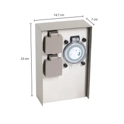 Prios Foranda strømkolonne 2-timers timer i stål 23 cm