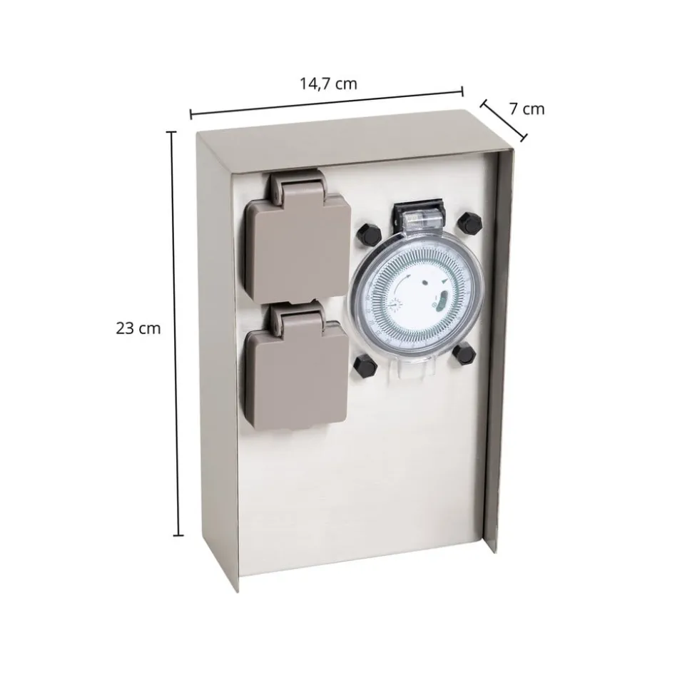 Prios Foranda strømkolonne 2-timers timer i stål 23 cm