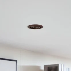 Prios innfelt taklampe Fibur, bronse, aluminium, Ø 8,2 cm